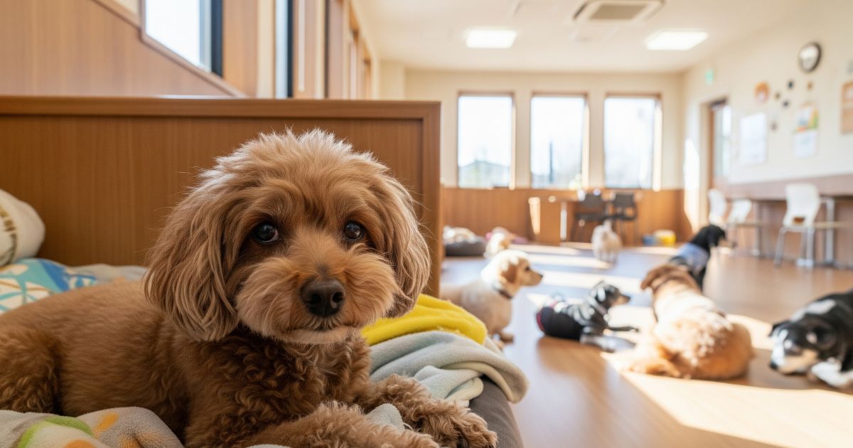 老犬ホームにいる愛犬の画像
